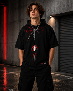 Spider Web Drip Hooded T-Shirt