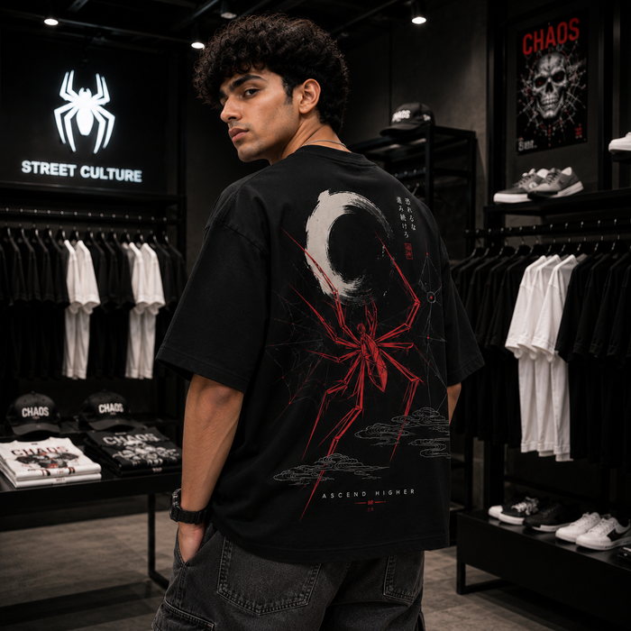 Spider-Man Higher Oversized Fit T-Shirt – Black