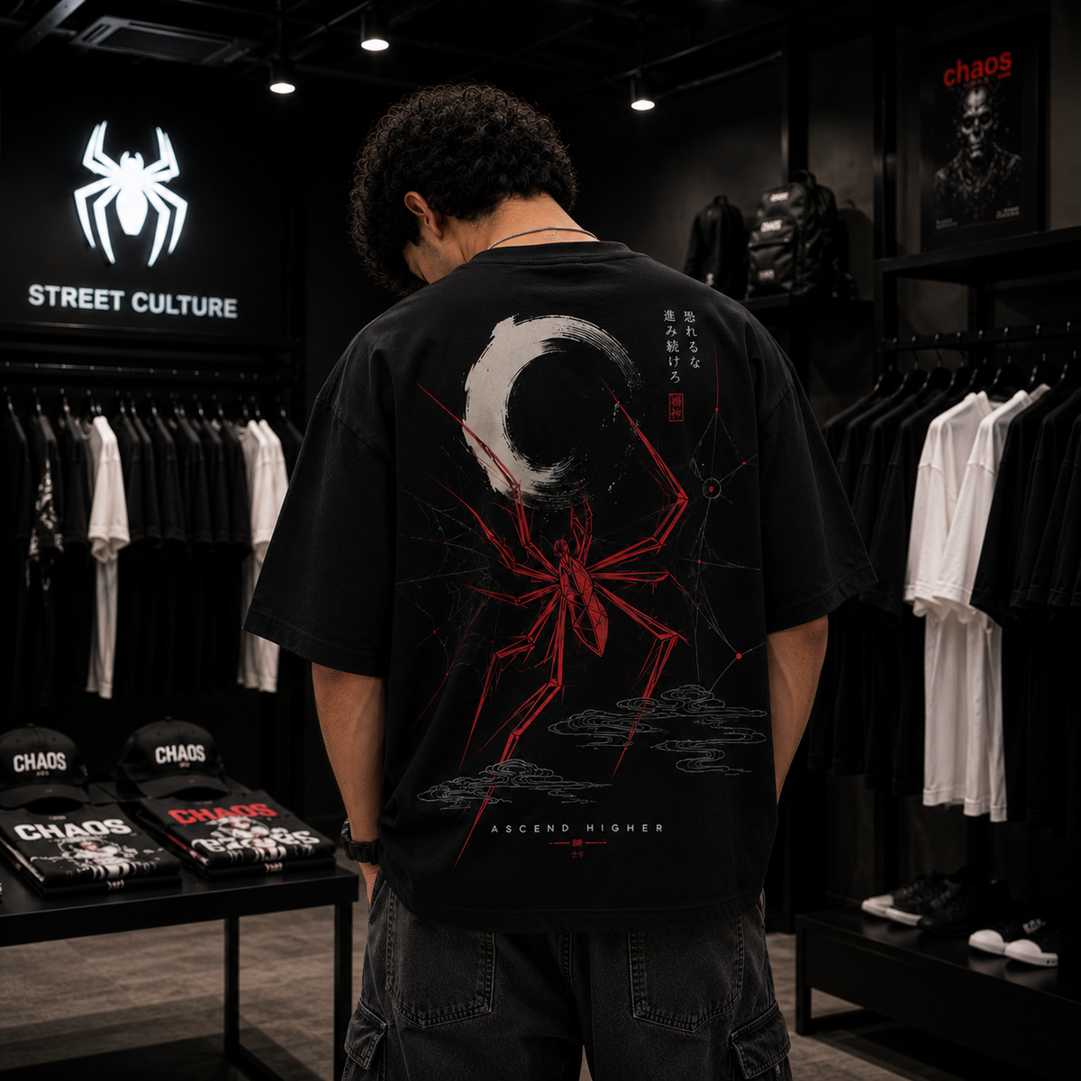 Spider-Man Higher Oversized Fit T-Shirt – Black