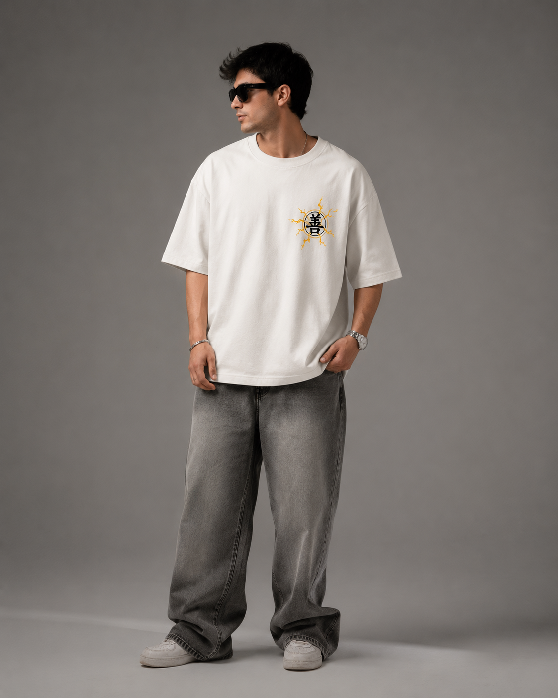 Zenitsu Thunder Breathing Oversized T-Shirt – Ivory White