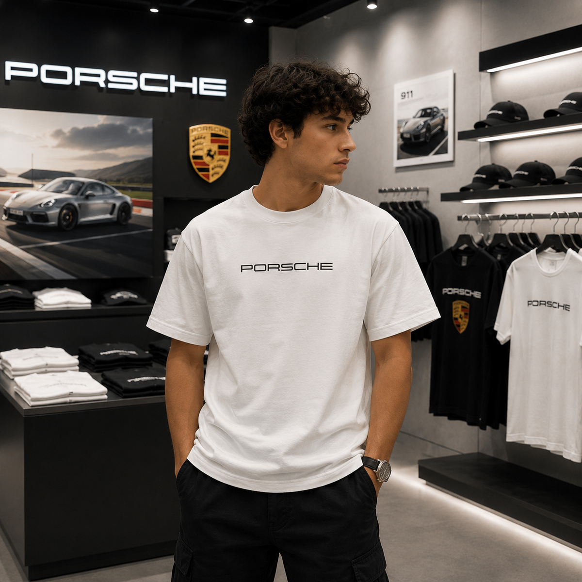 Porsche 911 GT3 RS Oversized T-Shirt – White Edition