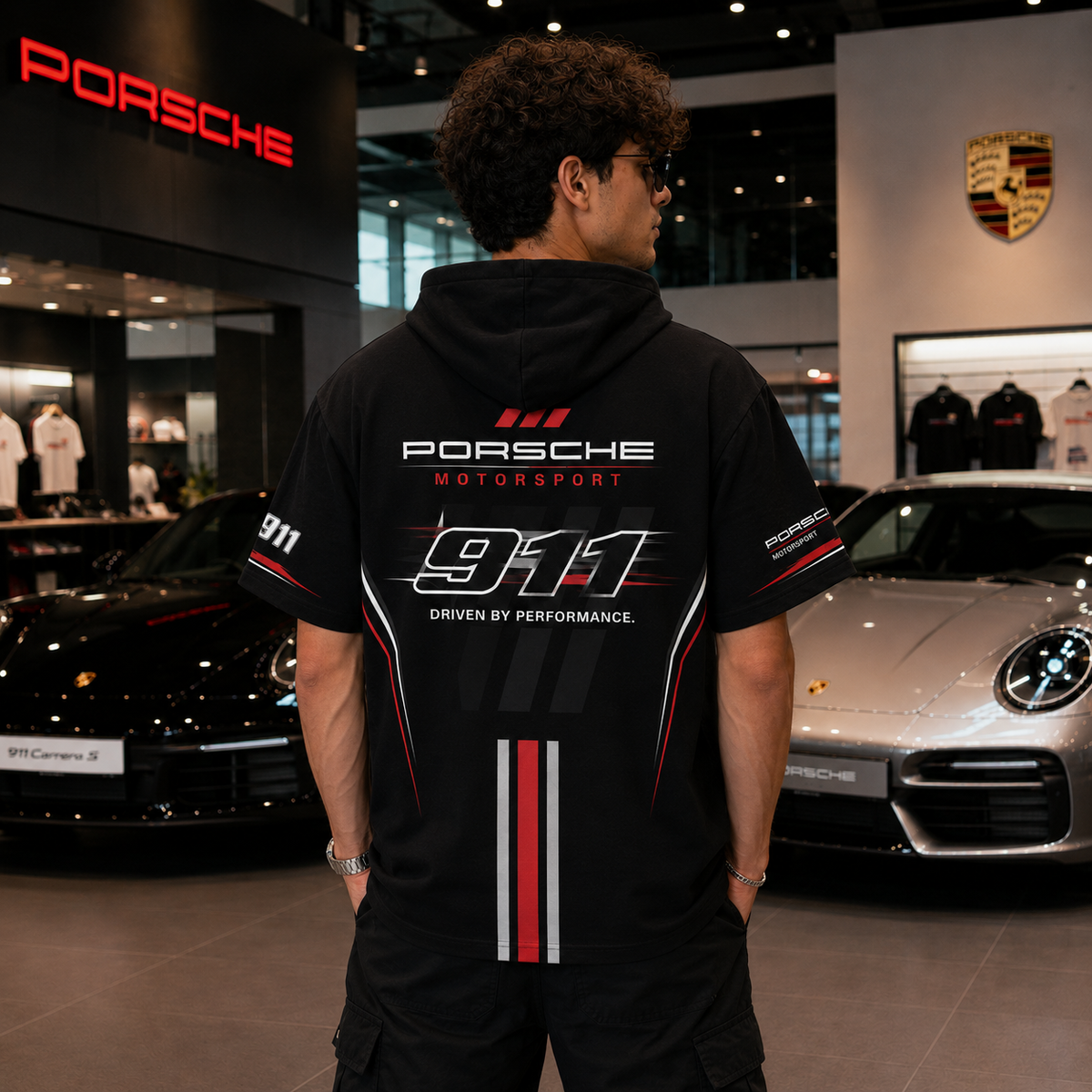 Porsche 911 Motorsport Oversized Hooded T-Shirt