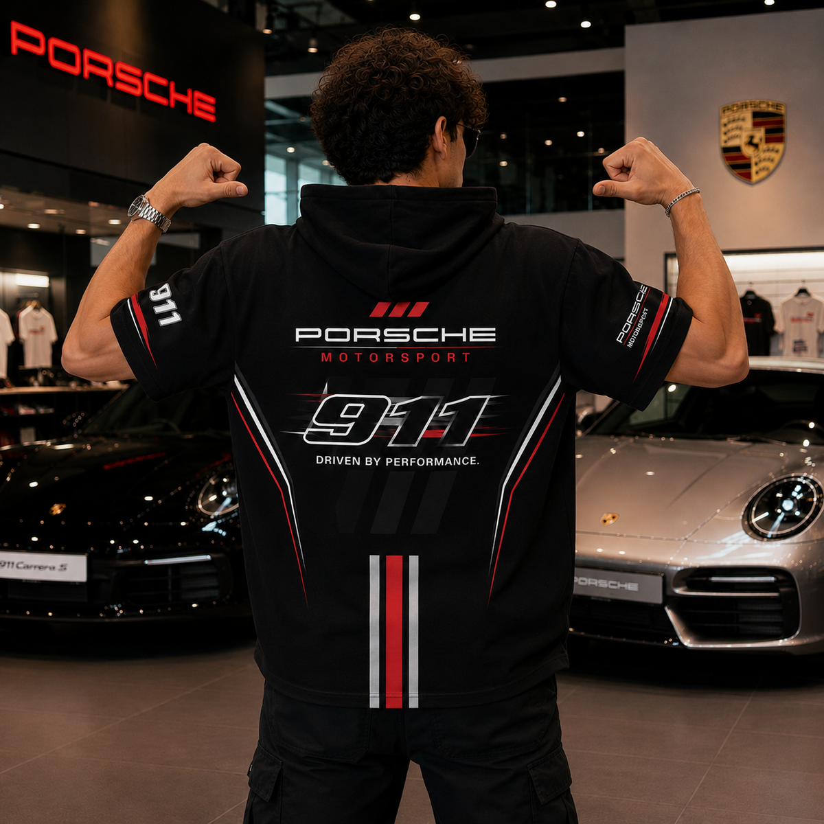 Porsche 911 Motorsport Oversized Hooded T-Shirt