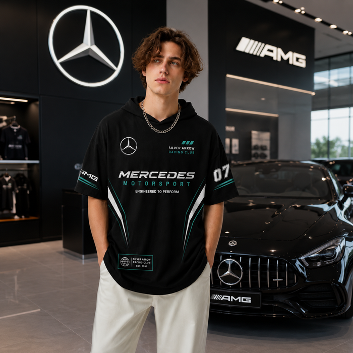Mercedes Silver Arrow 07 Oversized Racing Hoodie Tee