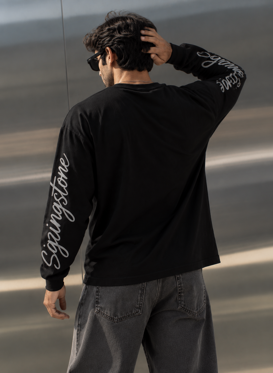 Thank God Waffle Tee - Black