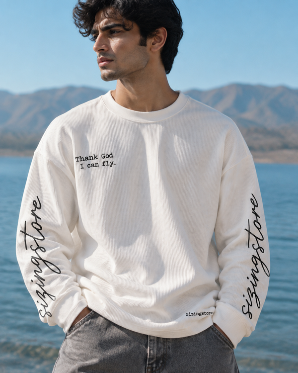 Thank God Waffle Tee - White