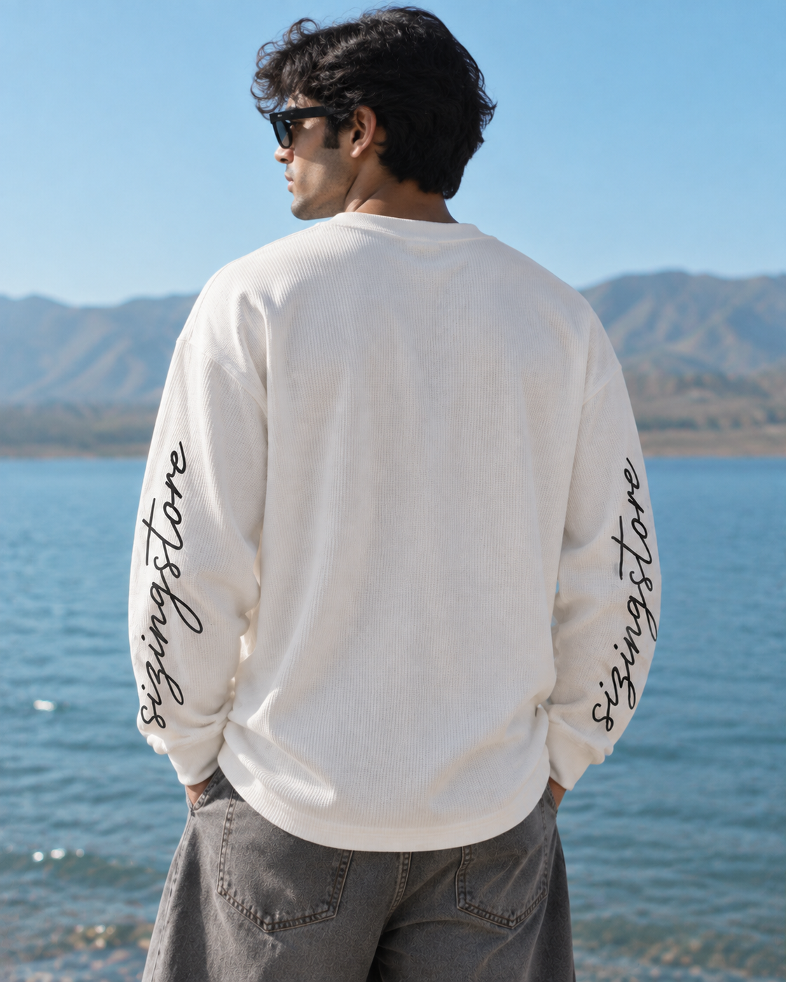 Thank God Waffle Tee - White