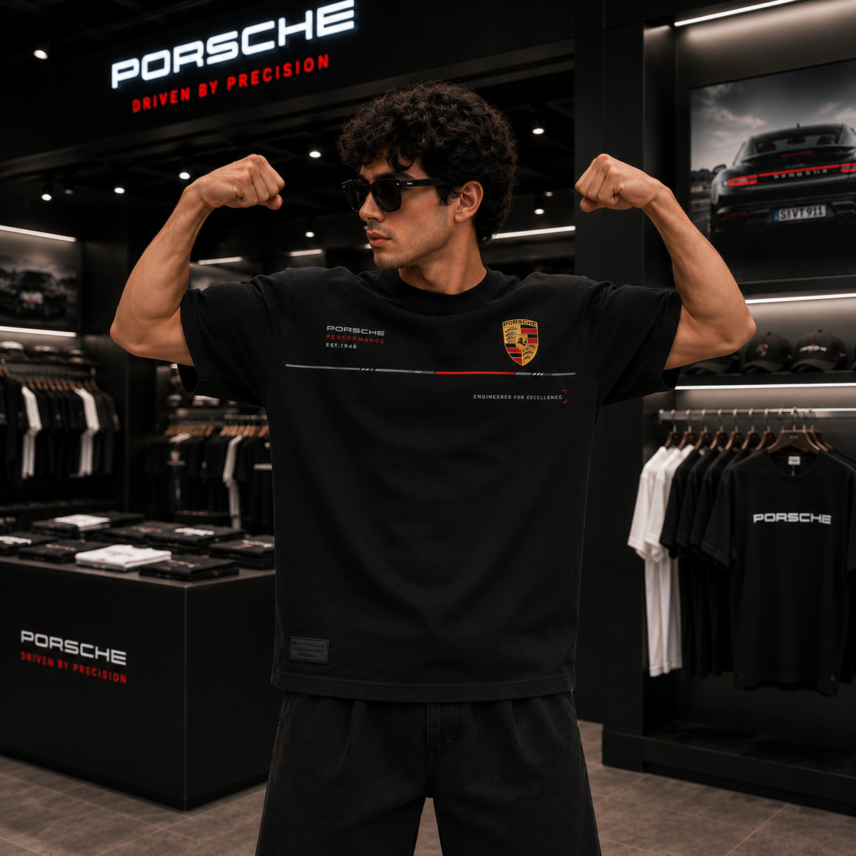 Porsche 911 Oversized Black T-Shirt