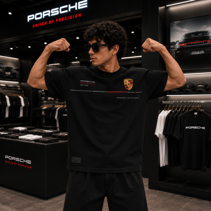 Porsche 911 Oversized Black T-Shirt